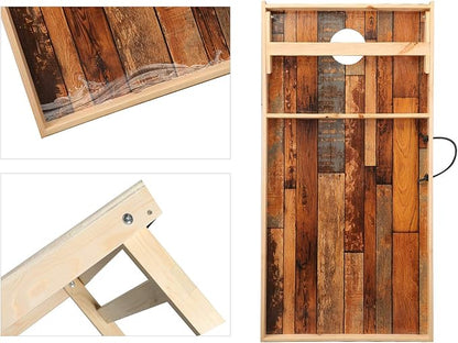 Solid Wood Premium Corn Hole Outdoor Game Set, 2 Regulation and Waterproof Cornhole Game Boards, with 8 Toss Bags, Perfect for Outdoor Indoor