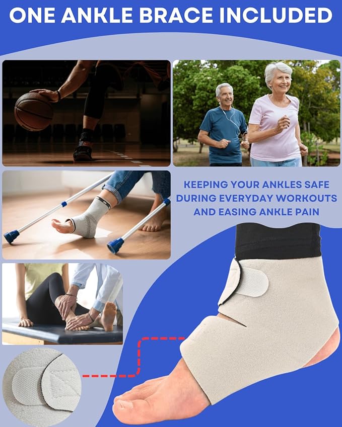 Ankle Strengthener, Single Leg Balance Board for Ankle Rehab, Foot Trainer for Mobility, Foot Stretcher for Sprained Ankle, Balancing Wobble Board, Posture Board, Arch Trainer with Brace