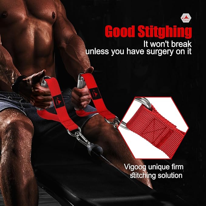 Heavy Duty Metal Workout Handles，Replacement Grip Attachments for Cable Machines, Resistance Bands, LAT Pulldown, Strength Exercise Home Gym & Commercial Fitness Equipment