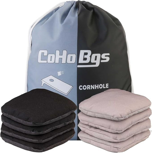 CoHoBgs Corn Hole Bags Set 8, Professional Cornhole Bags Dual-Sided Slick & Stick Resin Filled