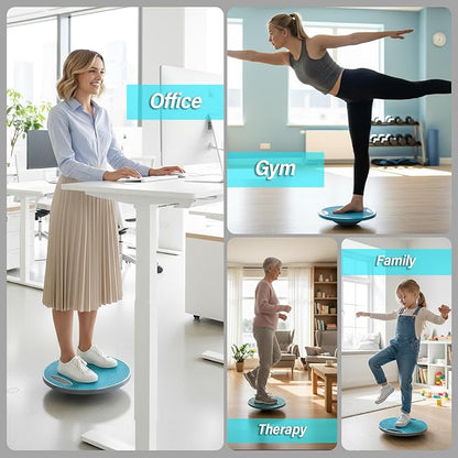 Upgraded Wobble Balance Board for Physical Therapy, Standing Desk & Gym 16 1/3" | Core Trainer with Non-slip Surface | Stability Board for Workout Balance Training | Slackboard | Wobble Board