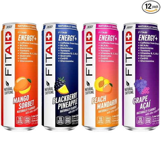 LIFEAID FITAID Energy, 200mg Natural Caffeine, Keto, Variety Pack, Optimum Performance Formula: