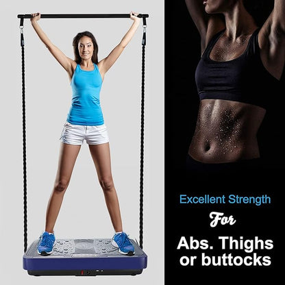 Vibration Plate Exercise Machine - Whole Body Workout Vibration Platform Lymphatic Drainage Machine for Weight Loss Home Fitness with Resistance Bands Remote