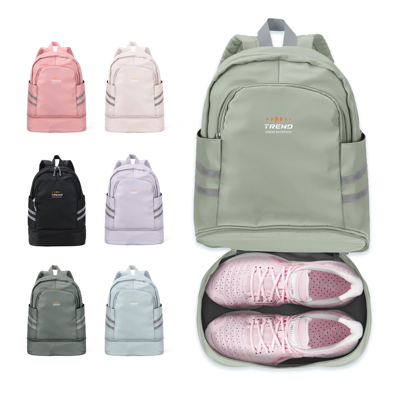 coofay Gym Backpack For Women, Gym Bag with Shoe Compartment