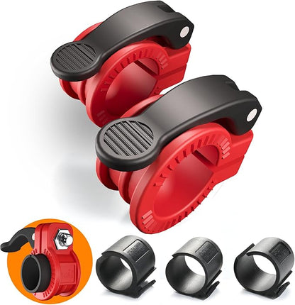 Narrow Barbell Clips 2.5cm Width for Olympic Bars, 0.9-1.18inch Adjustable Weight Clamps, Quick Release Locking Collars for Weightlifting