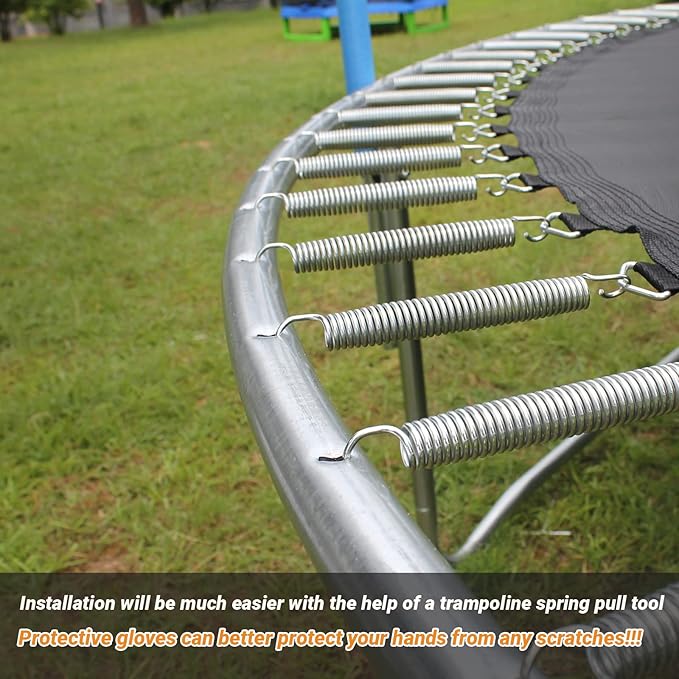 5.5inch/6.5inch/7inchTrampoline Springs Heavy Duty Stainless Steel Replacement Trampoline Replacement Parts, Weather-Resistant, Includes Tool and Gloves, Universal Trampolines Spring Tool