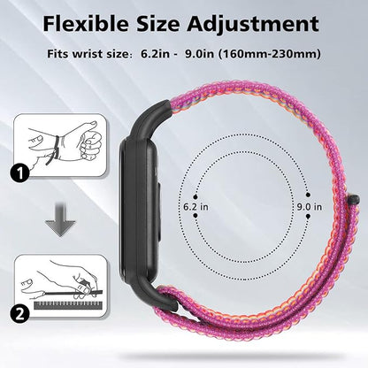 YCHDDER Solo Loop Nylon Bands Compatible with Amazfit Band 7 Straps,Soft Breathable Comfortable Adjustable Colorful Sports Replacement Wristband for Amazfit Band 7 for Men Women