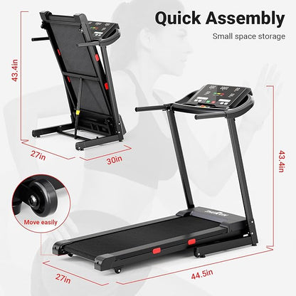 THERUN Incline Treadmill for Running and Walking, 300 lbs Weight Capacity, Wide Belt, 3.0 HP, 18" LED Screen, 2 Layers Shock-Absorbing