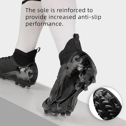 Men's High Top Soccer Shoes FG Long Spikes Adult Football Shoes Lightweight Professional Athletic Training