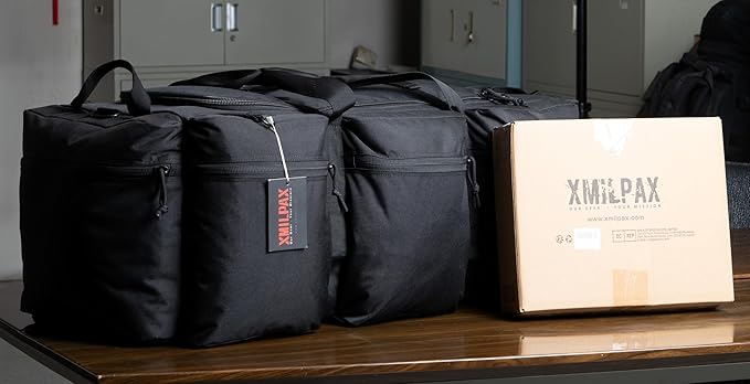 100L Large Military Duffle Bag Deployment Duffel Bag Sports Equipment Travel Luggage Bag with Detachable Backpack Straps…