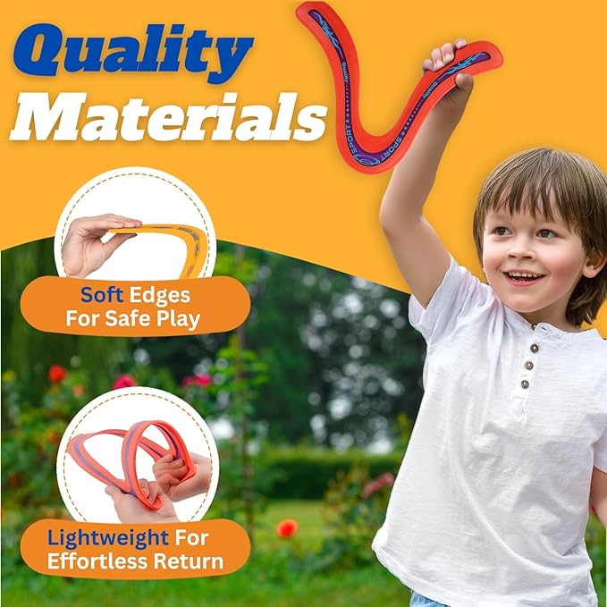 6 PCS Flying Ring Combo Pack Sports Plastic Pro Discs, Rings and Boomerangs - Lightweight Sports Outdoor Games Toys for Kids and Adults