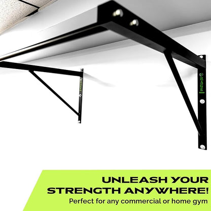 Heavy-Duty Wall Mounted Pull Up Bar - 500 lbs Weight Capacity | Maintain Upper Body Strength & Core Stability | Space Efficient Steel Chin Up Black Bar for Home & Gym Versatile Workouts