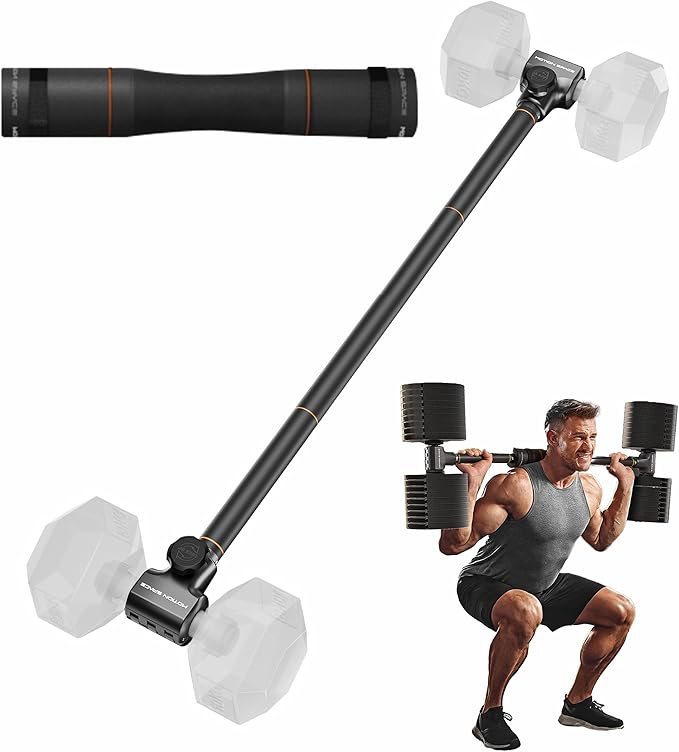 Flexible Dumbbell Converter - 260 LBS Weight Capacity Adjustable Alloy Steel Bar丨Convert Dumbbells to Barbell, Enhanced Compatibility for Wide Range of Dumbbells for Home Weight Lifting
