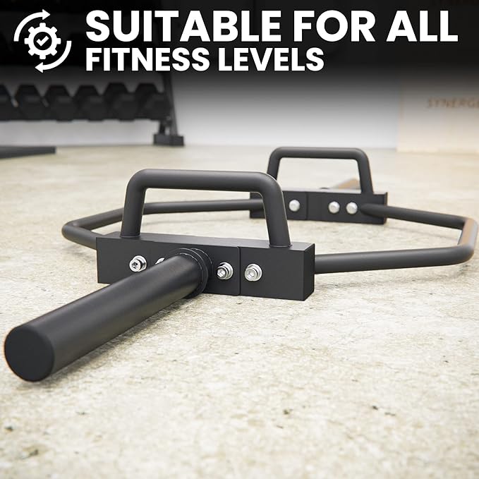 Synergee 20kg and 25kg Chrome or Black Olympic Hex Barbell Trap Bar with Rotating, Flat or Raised Handles for Squats, Deadlifts, Shrugs.