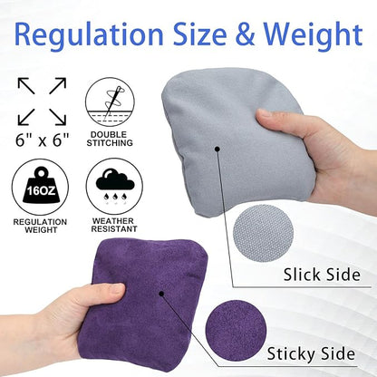 EunHo Dual Sided Cornhole Bags Regulation Set of 8 Professional Cornhole Bean Bags Slick and Stick for Tossing Game-All Weather