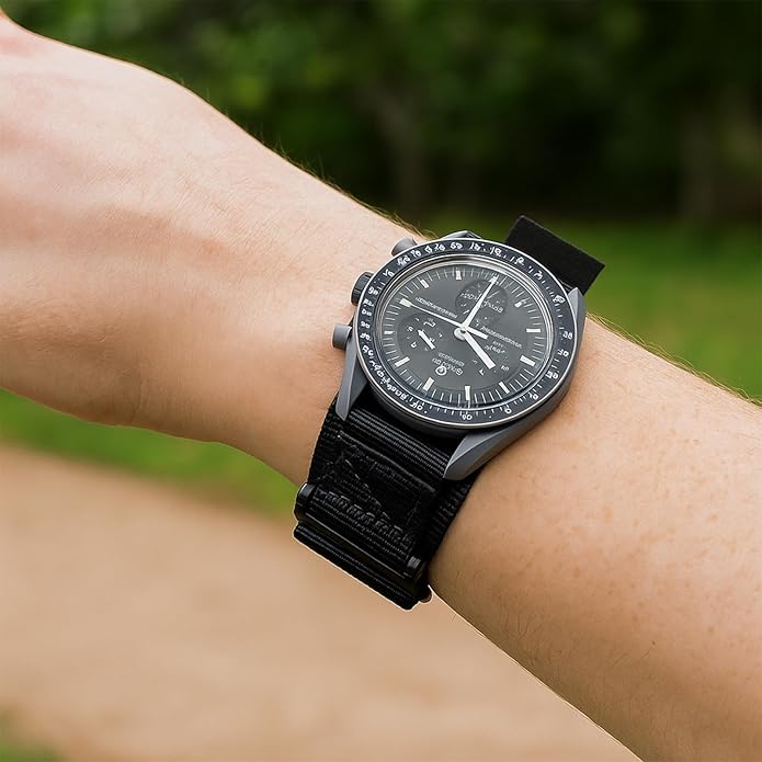 TStrap Nylon Sport Watch Band - Black Quick Release Watch Straps for Men Women - Athletic Military Smart Watch Bracelet Replacement - Correa para Reloj Hombre - 18mm 20mm 22mm