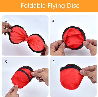 Mototo 36 Pieces Foldable Flying Disc Fans with Bag Folding Pocket Toy Set for Kids Fun Birthday Party Favors Summer Outdoor Activity Game Halloween Christmas, 6 Colors (Colorful 1)