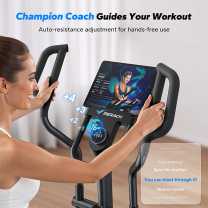 MERACH Elliptical Machine, Elliptical Exercise Machine with 19 in Stride, Hyper-Quiet Magnetic