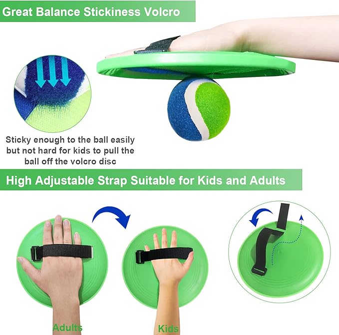 Jalunth Ball Catch Paddle Set Games - Beach Toys Pool Back Yard Outdoor Lawn Games Backyard Camping Toss Age 3 4 5 6 7 8 9 10 11 12 Years Old Boys Girls Kids Adults Family Christmas Easter Gifts