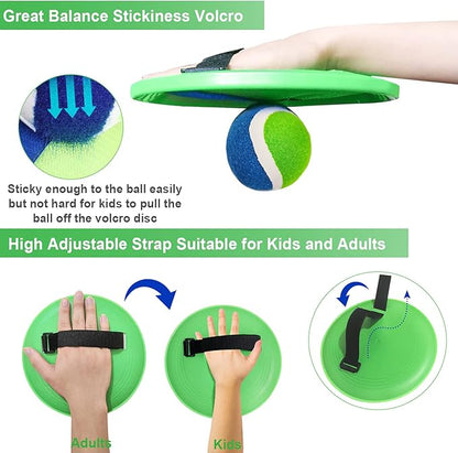 Jalunth Ball Catch Set Games Toss Paddle - Pool Beach Toys Back Yard Outdoor Games Backyard Throw Sticky Set Age 3 4 5 6 7 8 9 10 11 12 Years Old Boys Girls Kids Adults Family Easter Gifts Azure