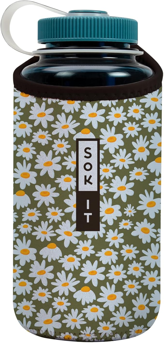 Sok It BotlSok Water Bottle Sleeve Insulated Neoprene Cover (Chamomile China, Fits 32oz Nalgene)