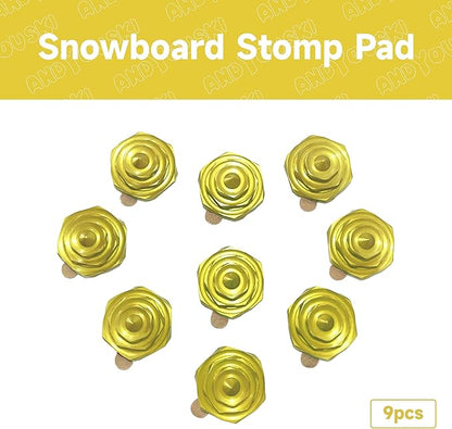 4-Layer Hexagonal Tapered Studs 18mm Aluminum Snowboard Stomp Pad - 9pcs