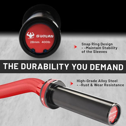 Olympic EZ Curl Barbell Bar, 400LBS Weight Capacity Olympic Curl Bar, 4ft Barbell Weight Bar with Knurled Grip for 2 Inch Weight Plates, Hip Thrusts,Squat,Biceps-Home Gym Weight Bar