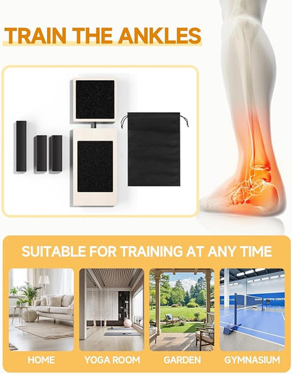 Sidekick Ankle Board,2PCS Blackboard Foot Trainer Single-Leg Balance Board Ankle Strengthener Foot Balance Trainer Exerciser for Sprains,Posture Correction,Intensive Training-Portable Bag