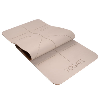 YOGATI® Non Slip Yoga Mat with Alignment Lines. Home Workout Mat for Women, Men and Kids. Thick