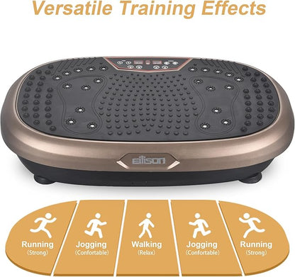 EILISON FitMaxx 3D XL Vibration Plate Exercise Machine - Whole Body Workout Vibration Platform w/Loop Bands - Lymphatic Drainage Machine for Weight Loss, Shaping, Wellness, Recovery