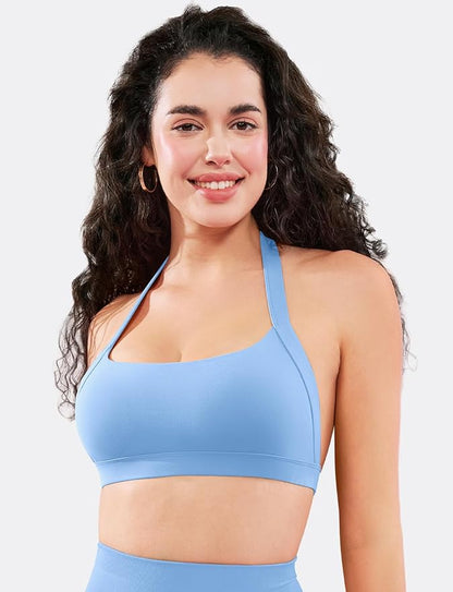 VOYJOY Sports Bras for Women Basic Wireless Bra Crop Workout Yoga Bra Sexy Tank Top