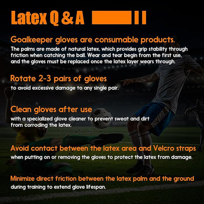 Soccer Goalkeeper Gloves with Finger Protection to Prevent Injuries, Strong Grip for Tough Tackles, Breathable Goal Keeper Gloves for for Kids, Youth and Adult