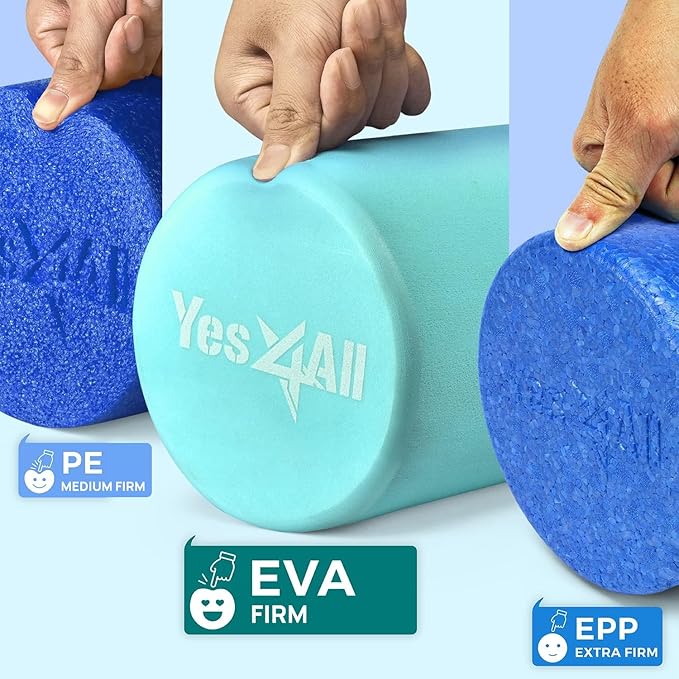 Yes4All EVA Firm Foam Roller for Back - Round Back Roller for Exercise, Yoga & Pilates 12/18/24/36 inch