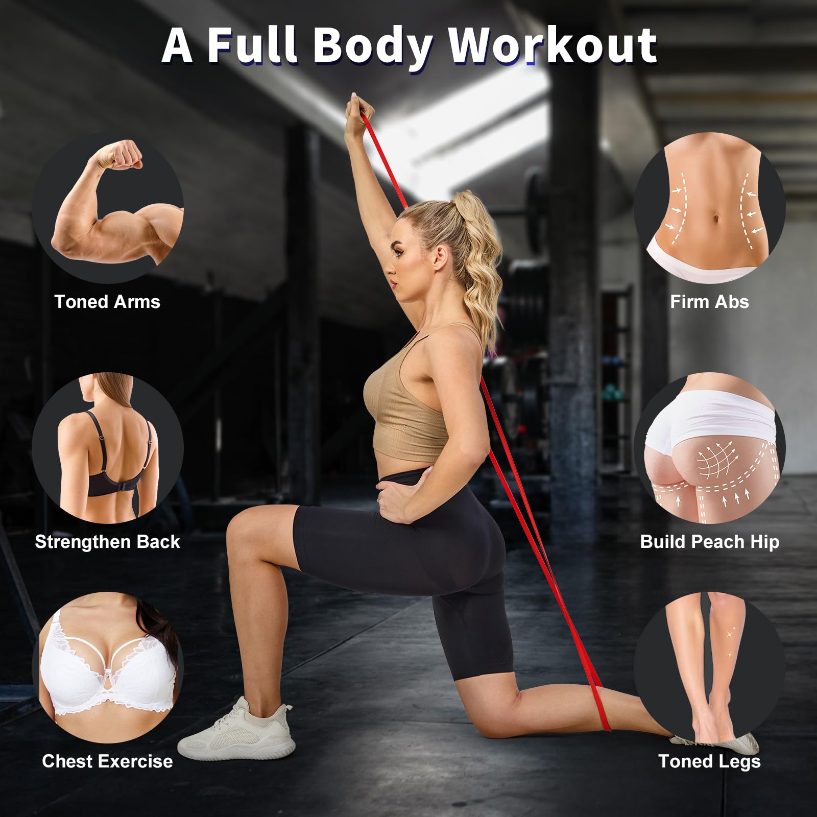 YONKFUL Pull Up Assistance Bands Set, Long Resistance Bands for Working Out