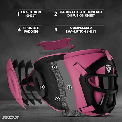 RDX Boxing Headgear MMA Muay Thai, Removable Face Grill, Head Gear for Sparring Grappling Martial Arts Kickboxing Taekwondo Karate BJJ Training