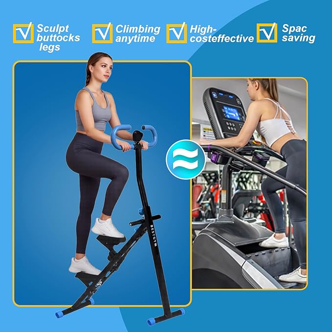 Stair Stepper for Home Vertical Climber, Foldable Full Body Exercise Aerobic Climbing Machines, Mountaineering Fitness Equipment with Adjustable Handles