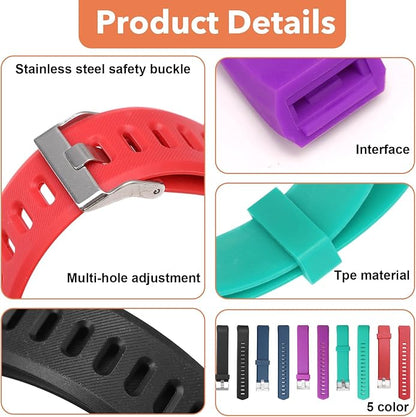 Watch Bands Replacement for ID115plus HR, Very Fit Pro Activity Fitness Tracker Wrist Bands Set, Multicolor Veryfitpro Smart Watch Strap Replacements