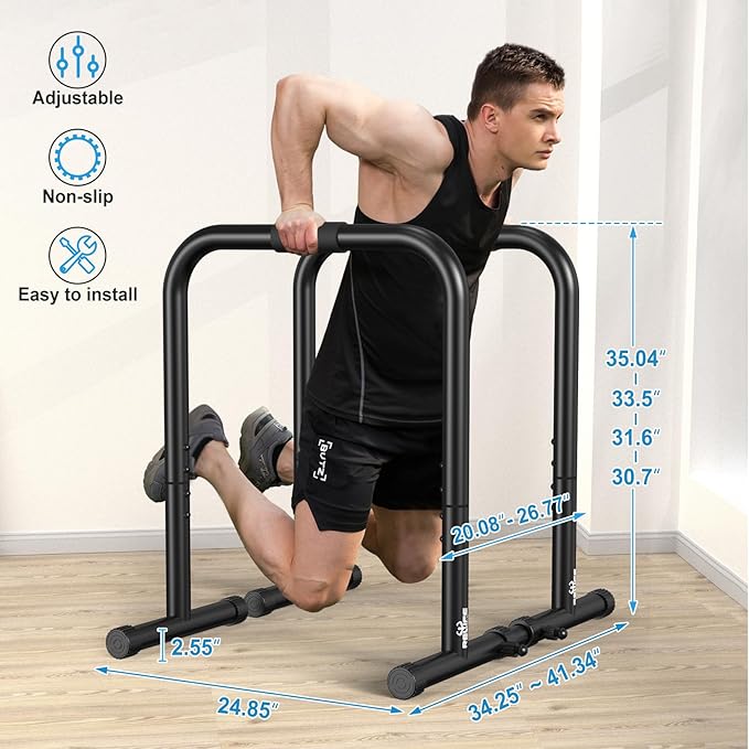 RELIFE REBUILD YOUR LIFE Dip Station Functional Heavy Duty Dip Stands Fitness Workout Dip bar Station Stabilizer Parallette Push Up Stand
