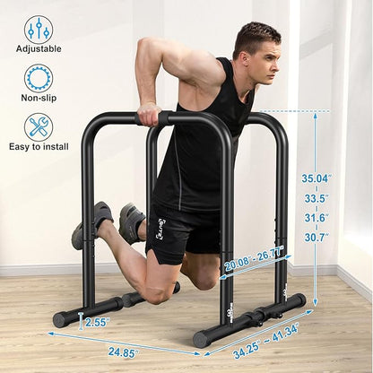 RELIFE REBUILD YOUR LIFE Dip Station Functional Heavy Duty Dip Stands Fitness Workout Dip bar Station Stabilizer Parallette Push Up Stand