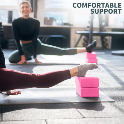 Yoga Blocks 2 Pack, 9x6x3in Pilates Block, Non-Slip Foam Brick for Exercise