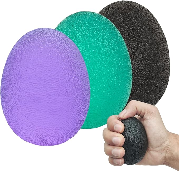 Stress Balls for Adults, Hand Exersicers for Strength, Squeeze Balls for Hand Therapy, Hand Exersice Balls for Hand, Finger and Wrist Training with Carrying Bag