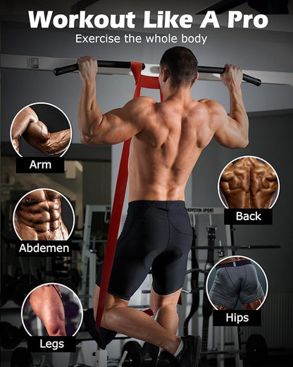 Zacro Resistance Bands, 6 Resistance Levels Pull Up Assistance Bands, Exercise Bands for Men&Women, Heavy Duty Resistance Band Set with Door Anchor, for Working Out, Muscle Training, Physical Therapy