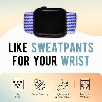 Braxley Bands - Organic Cotton Watch Bands For Women and Men, Compatible With All Apple Watch Sizes and Series - Washable, Sweat-Absorbent, Breathable Fit, Elastic Smart Watch Bands