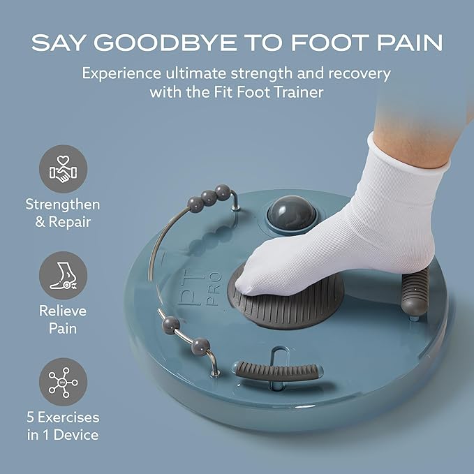 PT Pro Fit Foot Trainer, Plantar Fasciitis Relief, Deep Tissue Muscle Massage, Foot Arch and Heel Pain Treatment, Reflexology Tool