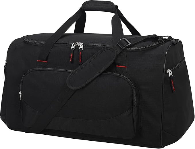55L Sports Gym Duffle Bag for Men - 22 inch Large Duffel bag for Workout, Travel, Weekender, Fitness (Black)