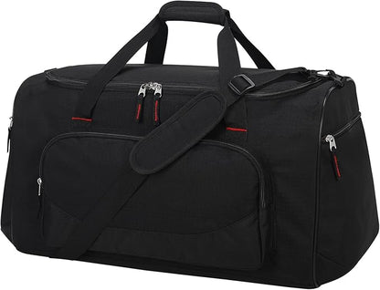 55L Sports Gym Duffle Bag for Men - 22 inch Large Duffel bag for Workout, Travel, Weekender, Fitness (Black)