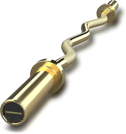 47" Olympic EZ Curl Bar 500-lbs Capacity Steel Barbell Suitable for 2" Weight Plates, 2-Inch Curl Bar for Weight Lifting,Hip Thrusts,Squat,Biceps-Home Gym Weight Bar