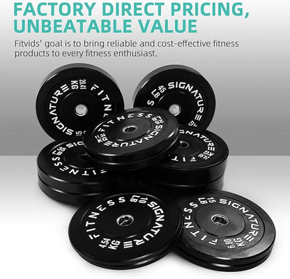 Olympic Bumper Plates Set, 2" Weight Plates for Strength Training & Weightlifting, Paris or Set or Set with Barbell, Multiple Options