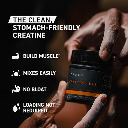 Kaged Creatine HCl Powder | Fruit Punch | Muscle Building & Recovery | Patented Creatine Hydrochloride Formula | Vegan, Gluten Free, Easily Digestible | Supplements for Men & Women | 75 Servings