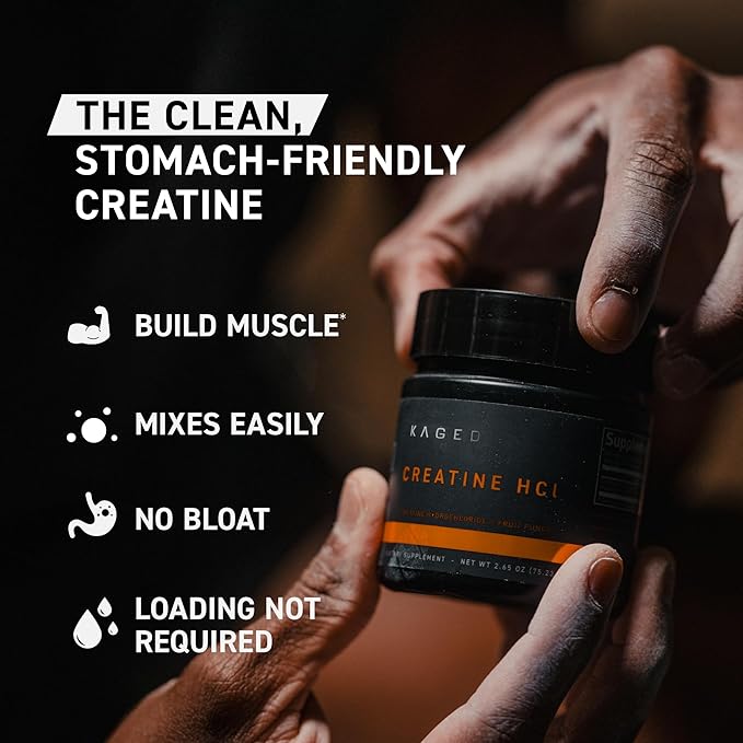 Kaged Creatine HCl Powder | Lemon Lime | Muscle Building & Recovery | Patented Creatine Hydrochloride Formula | Vegan, Gluten Free, Easily Digestible | Supplements for Men & Women | 75 Servings